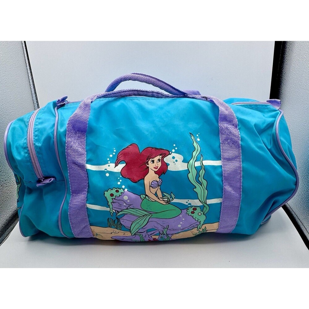 Disney The Little Mermaid Ariel & Flounder Medium Duffel Bag Blue